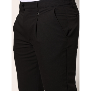 Life Style Butiken Ανδρικό Υφασμάτινο Παντελόνι με πιέτες LS14694-1 Black